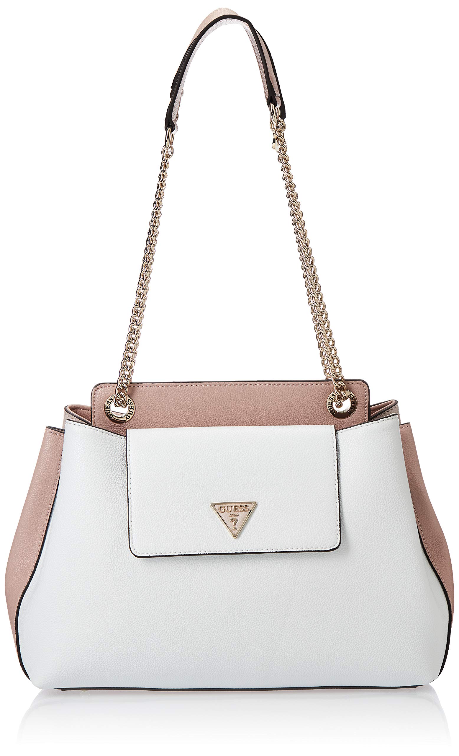 GUESSSandrine Shoulder Satchel Bag For Women, White Multi