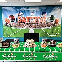 Vista 6 de Childom Decoraciones para Fiestas de Fútbol Americano, Paquete de 3 Manteles de Fútbol Americano Desechables de Plástico 54" X 108" Mantel
