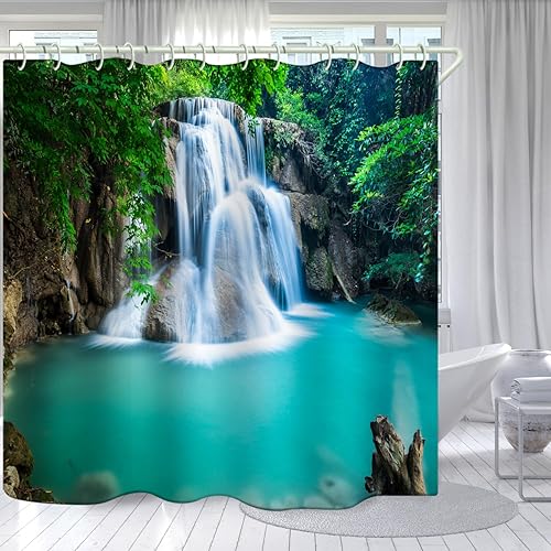 Cortina de ducha 3D de baño con gatos coloridos, cortina de ducha estándar para bañera de lujo, cortina de ducha de tela impermeable y brillante con