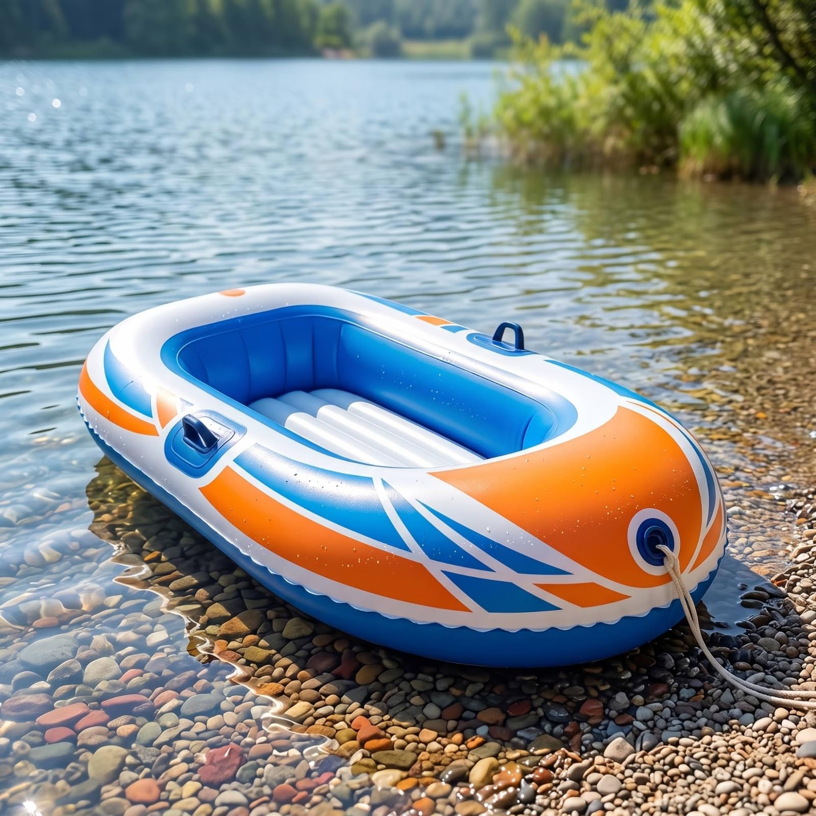 Inflable con Resistente Balsa, Style to 5, Naranja Y Negro