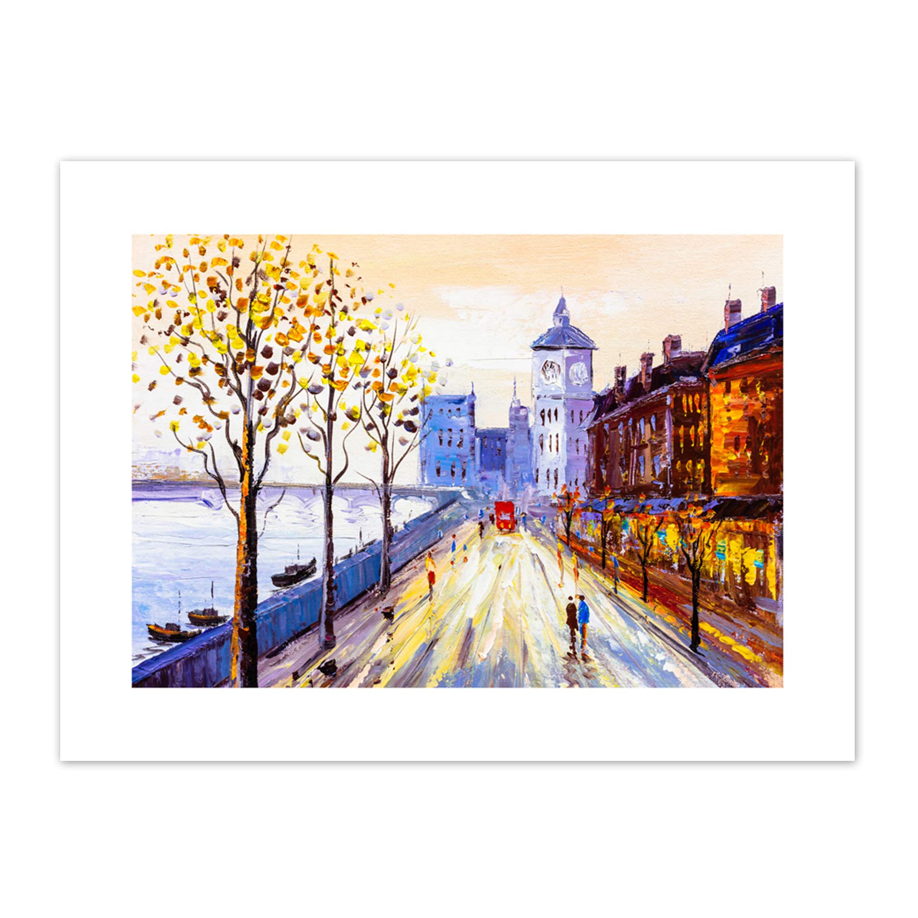 Wee Blue Coo London Cityscape Painting Art Print Canvas Premium Wall Decor Poster