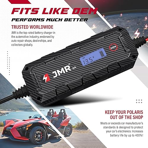 Miniatura 3 de JMR - Cargador de batería para Polaris Slingshot Ranger RZR Xpedition General Sportsman todos los modelos, cargador de goteo acondicionador