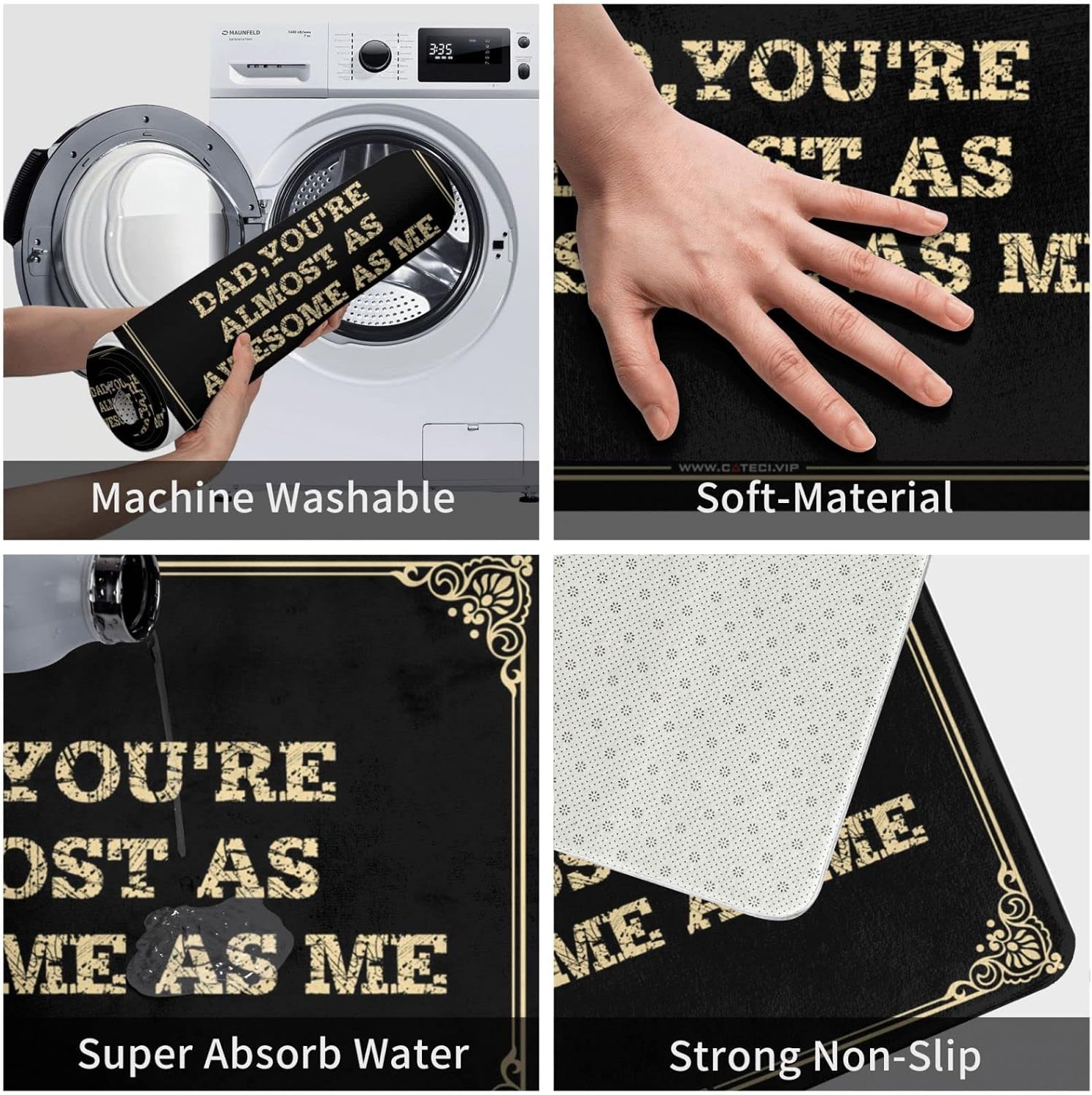 Farm Bath Mat Dad,You're Almost As Awesome As Me Doormat Classroom Door Mat Outdoor Mats for Home Entrance(65X90CM)