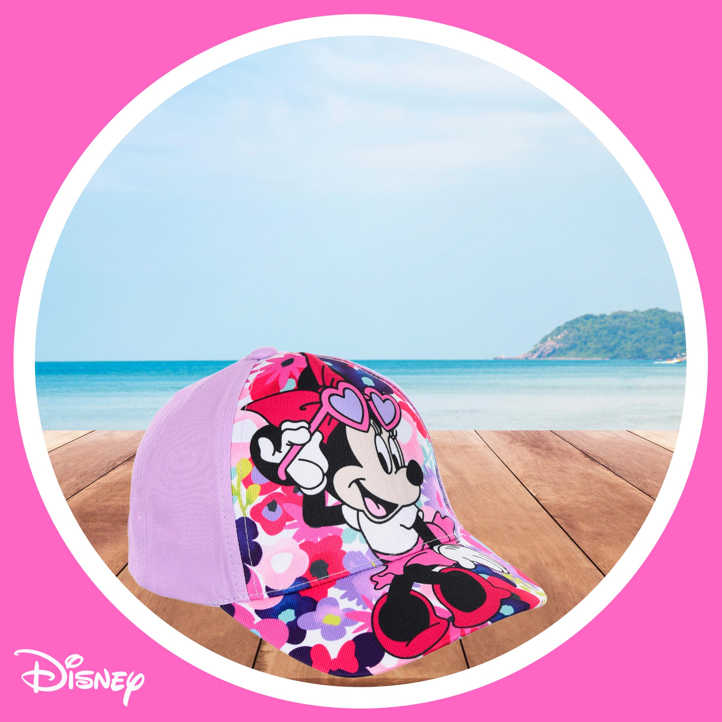 Disney Minnie Mouse Gorro para Niñas, Gorra de Béisbol Clásica, Diseño Floral
