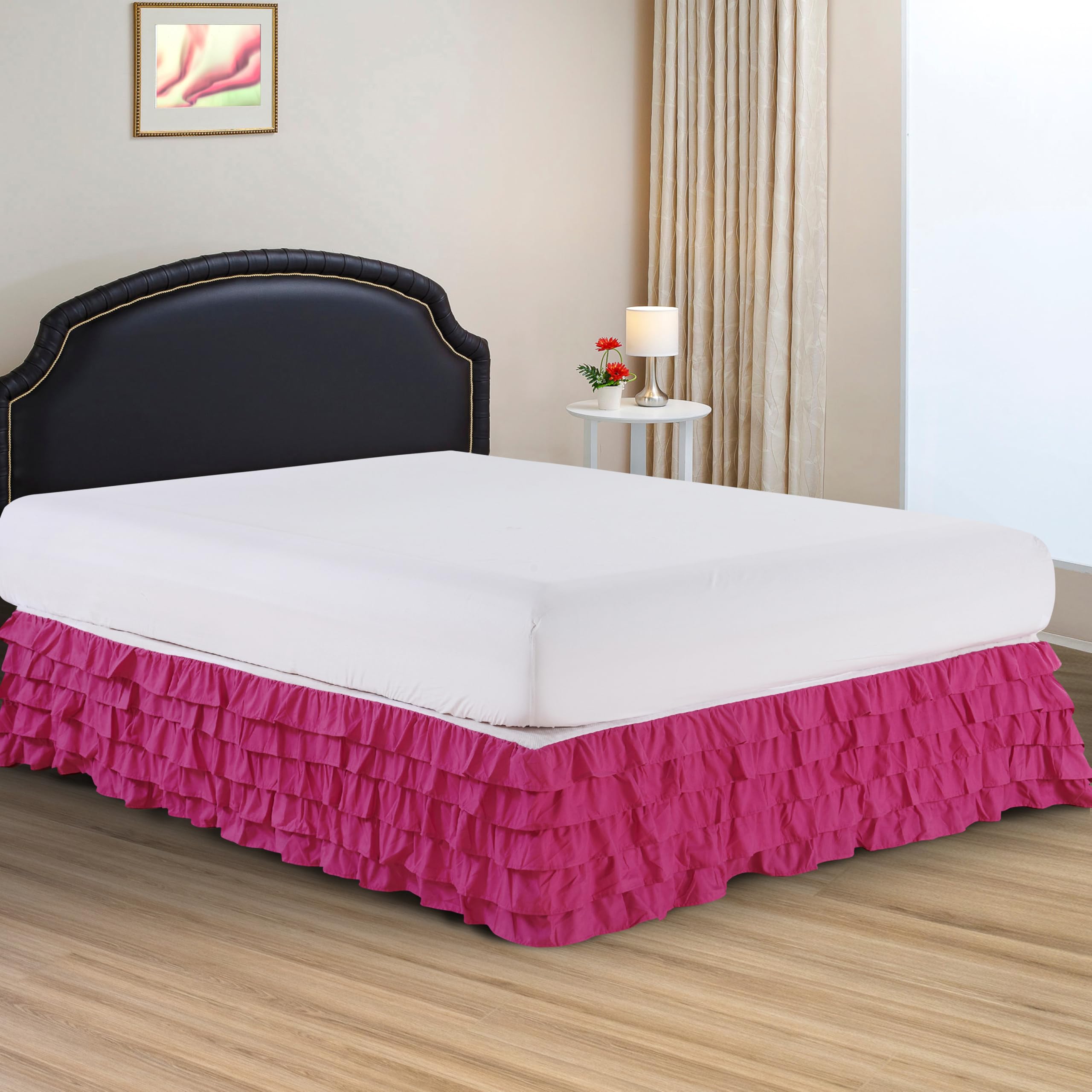 Elegant Comfort Luxurious Premium Quality 1500 Thread Count Wrinkle and Fade Resistant Egyptian Quality Microfiber Multi-Ruffle Bed Skirt - 15inch