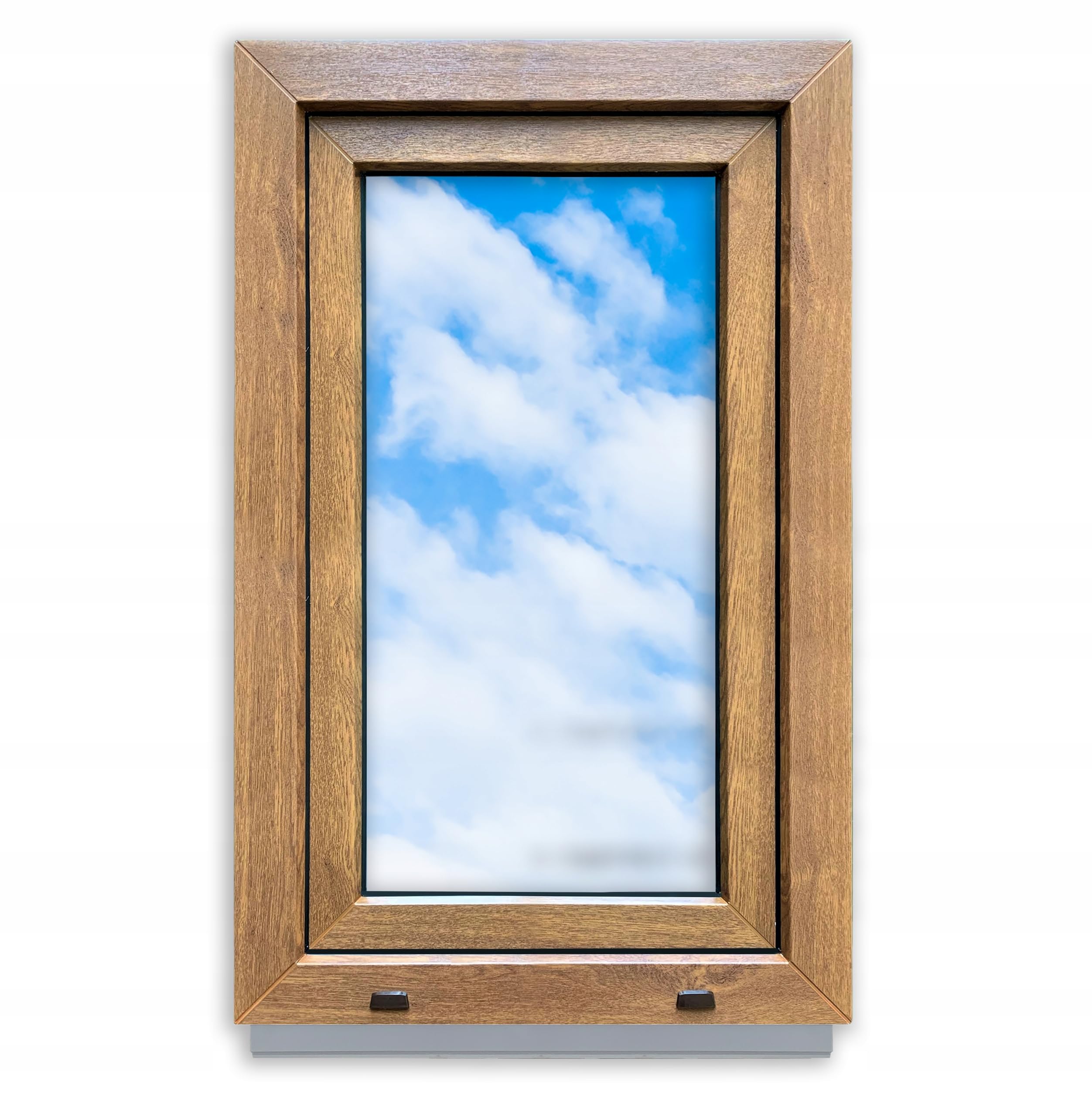 LORAC | Finestra in PVC Rovere dorato-bianco, 500x800mm, DIN Sinistra, inclinabile e apribile, doppio vetro, a risparmio energetico – Finestra con certificato CE per cantina e appartamento