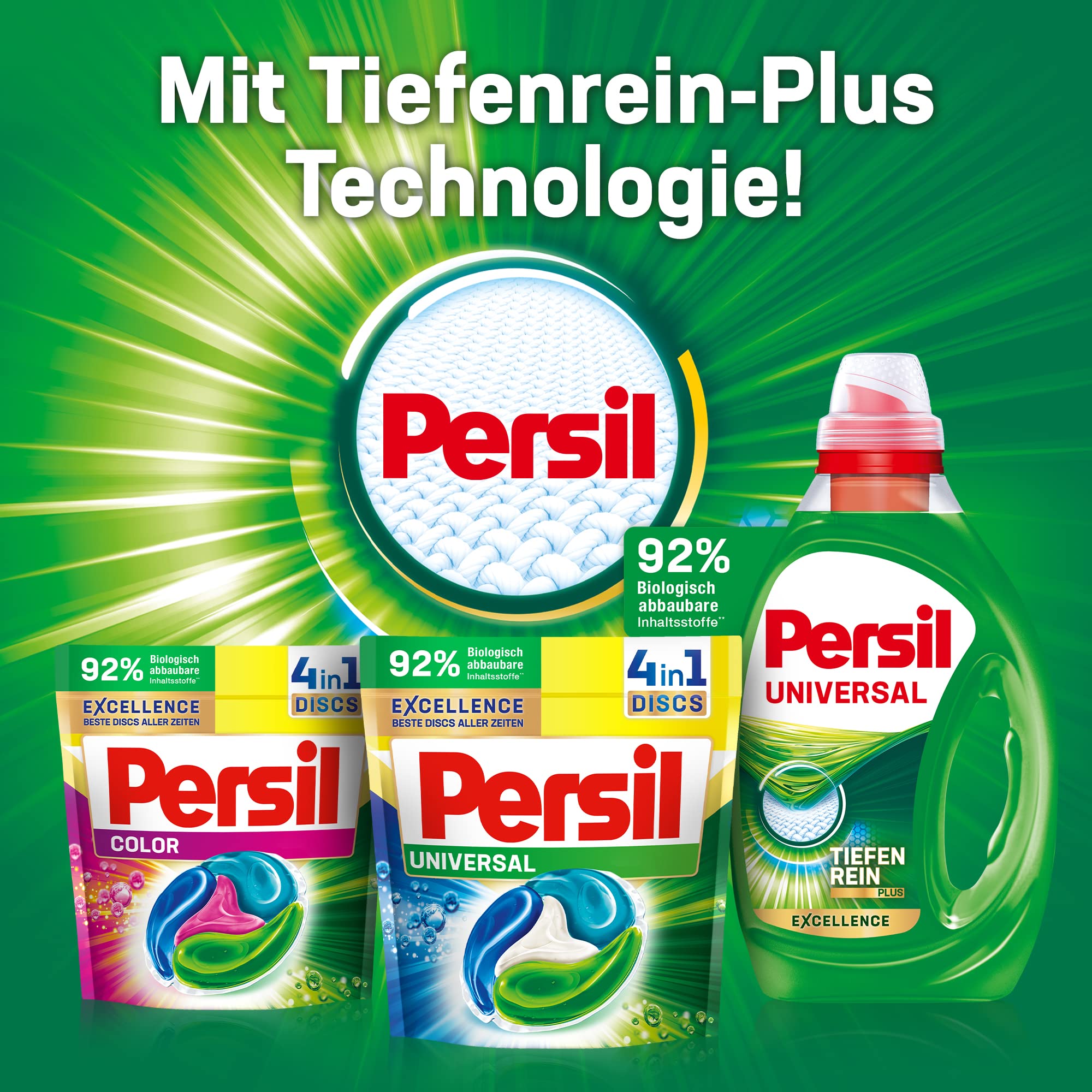 Persil Tiefenrein 4in1 DISCS (104 Waschladungen), Universal Waschmittel mit Tiefenrein Technologie, Vollwaschmittel für reine Wäsche und hygienische Frische für die Maschine