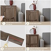 Vista 37 de Bandas de borde de melamina, rollo de chapa de 1/2 pulgada x 25 pies de borde blanco pre-pegado, cinta de madera real para reparación de gabinetes