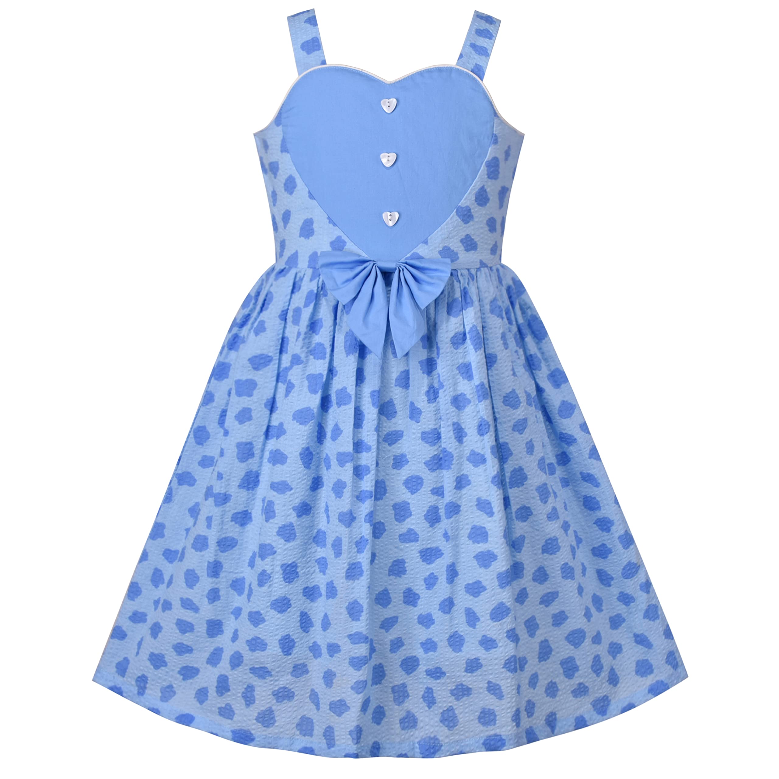 Sunny Fashion Vestido para niña corazón impresión Rosado Niños Ropa Navidad Regalo 4-12 años