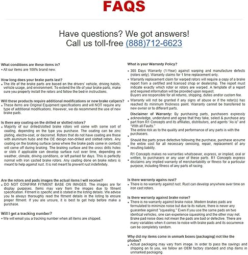 Miniatura 7 de R1 Concepts Rotores de freno ranurados perforados delanteros y traseros | Kit de pastillas de freno y rotores de cerámica | Compatible con Mazda 5