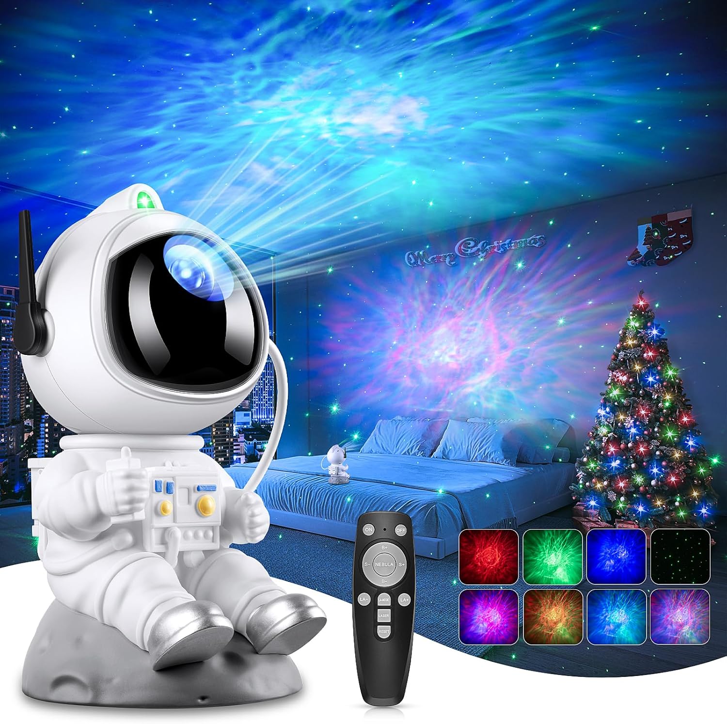 Astronauta Cielo Stellato Galassia Proiettore,Spaceman Galaxy Star Projector Lampada Notturna Con Timer,Telecomando,Proiettore Stelle Soffitto Luce Per Camera Da Letto,Regalo Per Bambini E Adulti - Foto 12