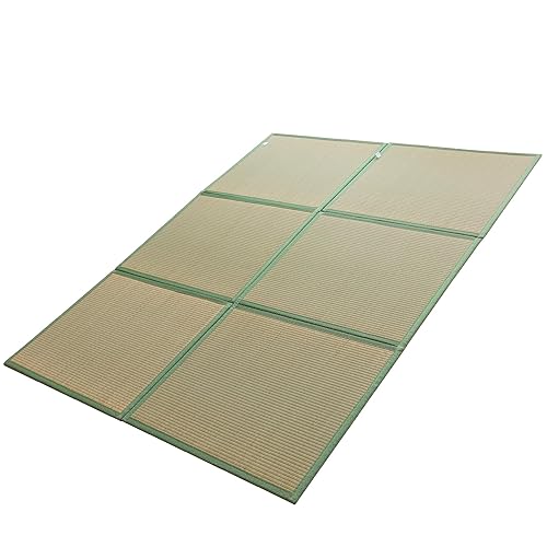 MAXYOYO Japanese Tatami Mat 100% Rush Grass Portable Folding Mat Futon Mattress Firm Traditional Floor Bed 79"x60"x0.47" - Queen(79"L x 60"W x 0.5"Th)