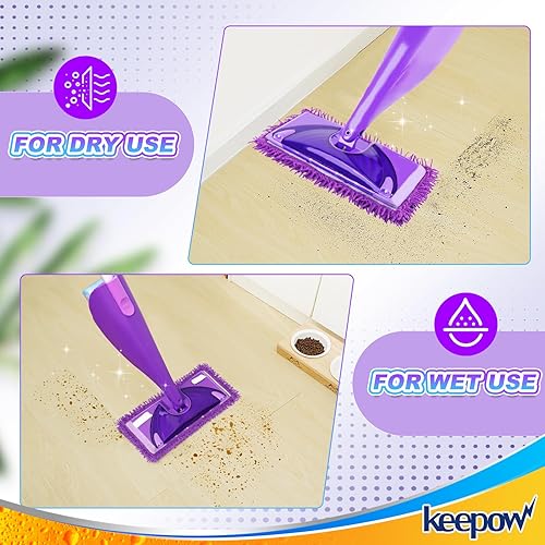 Miniatura 5 de KEEPOW Wet Jet - Recambios de almohadillas para trapeador Swiffer Wet Jet, almohadillas reutilizables mejoradas para Swiffer, almohadillas