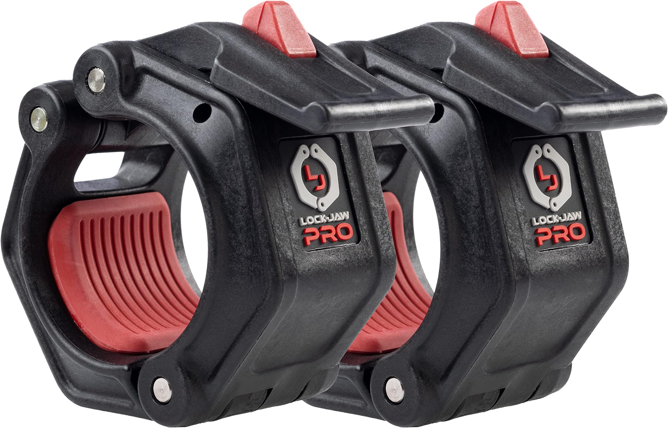 Lock-Jaw PRO 2 Barbell Collars Olympic Barbell Clamps 2 Pcs – Heavy Duty Bar Clamps for 2” & 50mm Olympic Bars – Secure Weight Bar Clamps for Strength Training & Home Gym Accessories – Quick Release