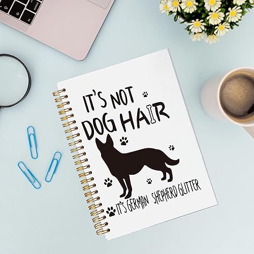 Miniatura 4 de VNWEK Divertido cuaderno en espiral con purpurina de pastor alemán, con diseño de pastor alemán, 5.5 x 8.3 pulgadas, diseño de pastor alemán