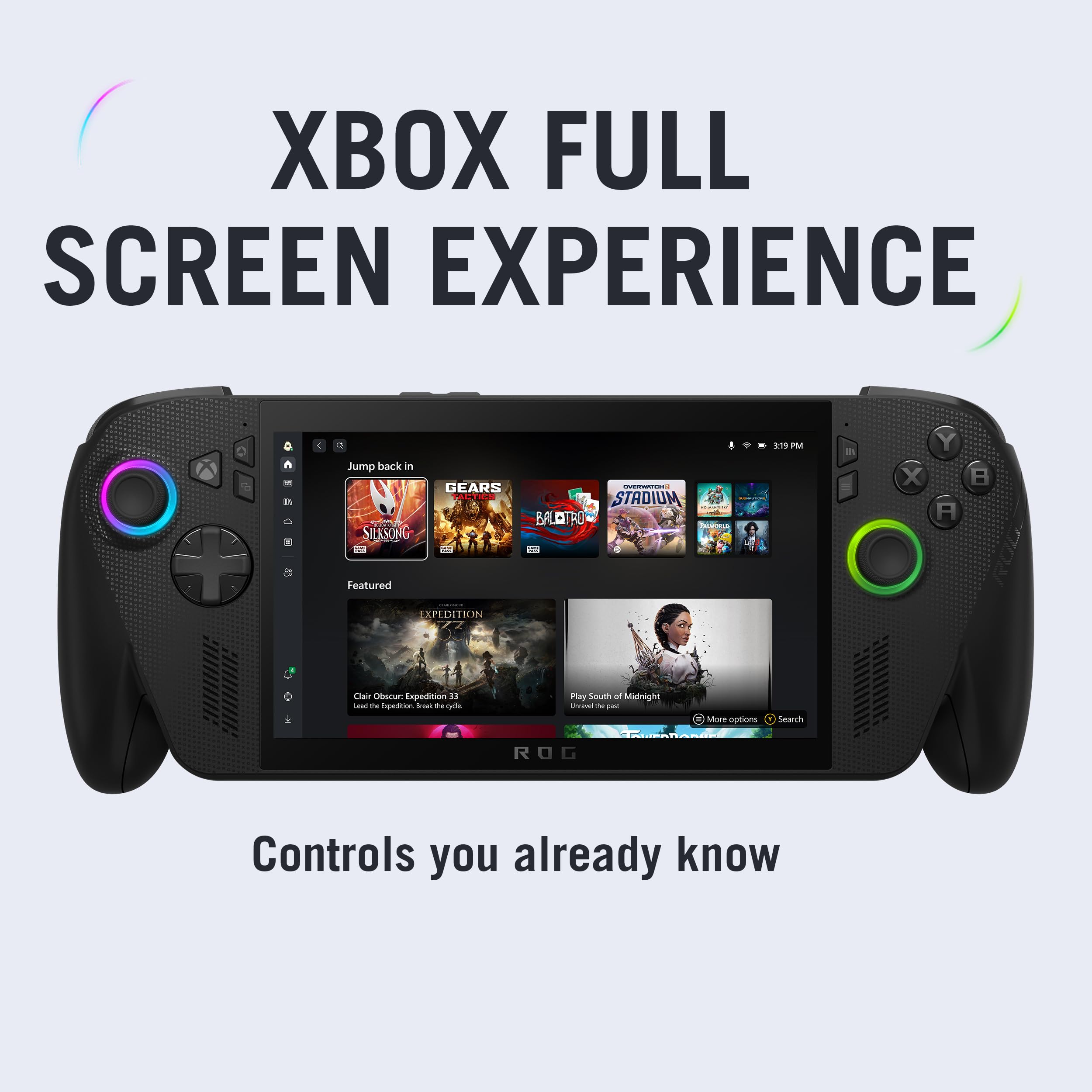 ASUS ROG XBOX Ally X (2025), AMD Ryzen AI Z2 Extreme Processor,24GB RAM, 1TB SSD,7"/17.8cm, FHD,Touchscreen,120Hz, 500 nits,Win 11 Home, Black,715g,RC73XA-NH016W,AMD Radeon Graphics,Gaming Handheld PC — Amazon image 2