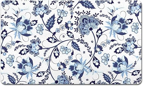 Tapete de comida para perros y gatos de 12 x 19 pulgadas, absorbente de agua y comida para perros y gatos, tapete para proteger los suelos, de