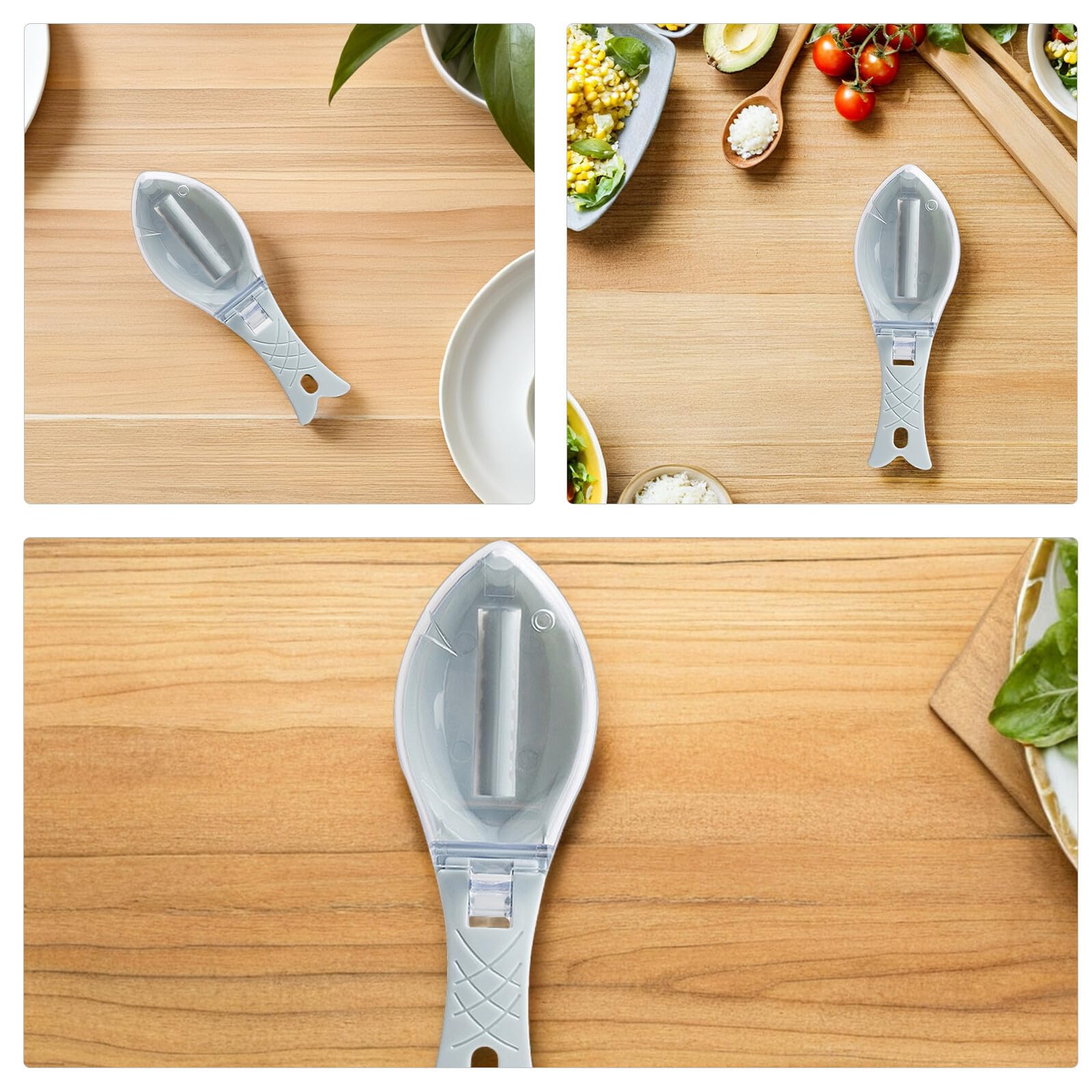 Mobestech 10pezzi Squamatore per Pesce Manuale con Coperchio Strumento di Pulizia per Rimozione Squame Pesce Utensile per Cucina Casa Ristorante