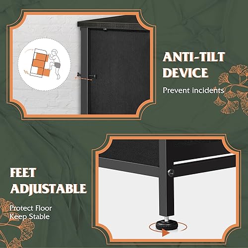 Miniatura 7 de WLIVE - Cómoda de tela con 8 cajones, cajonera de almacenamiento para dormitorio, pasillo, guardería, entrada, armarios, marco de metal, parte Negro