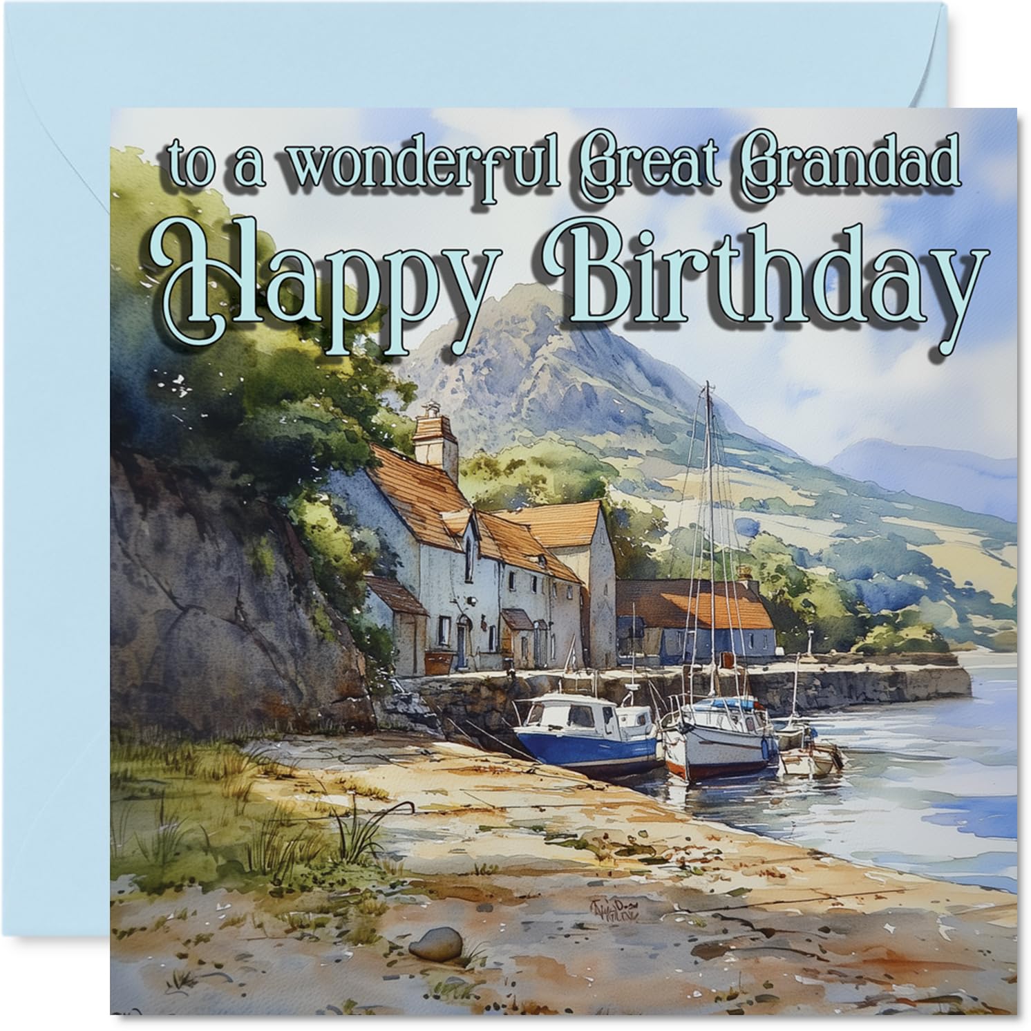 Heartfelt Birthday Card for Great Grandad, Warm Wishes and Scenic Charm