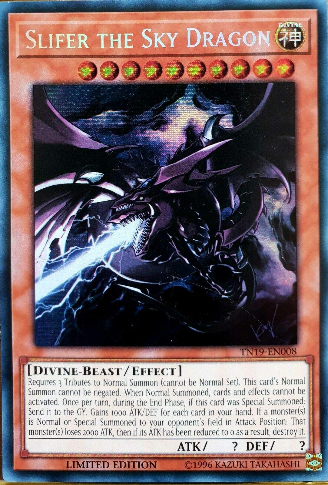 Buy Yami Yugi’s Egyptian God Card Yugioh TN19EN008 Slifer the Sky