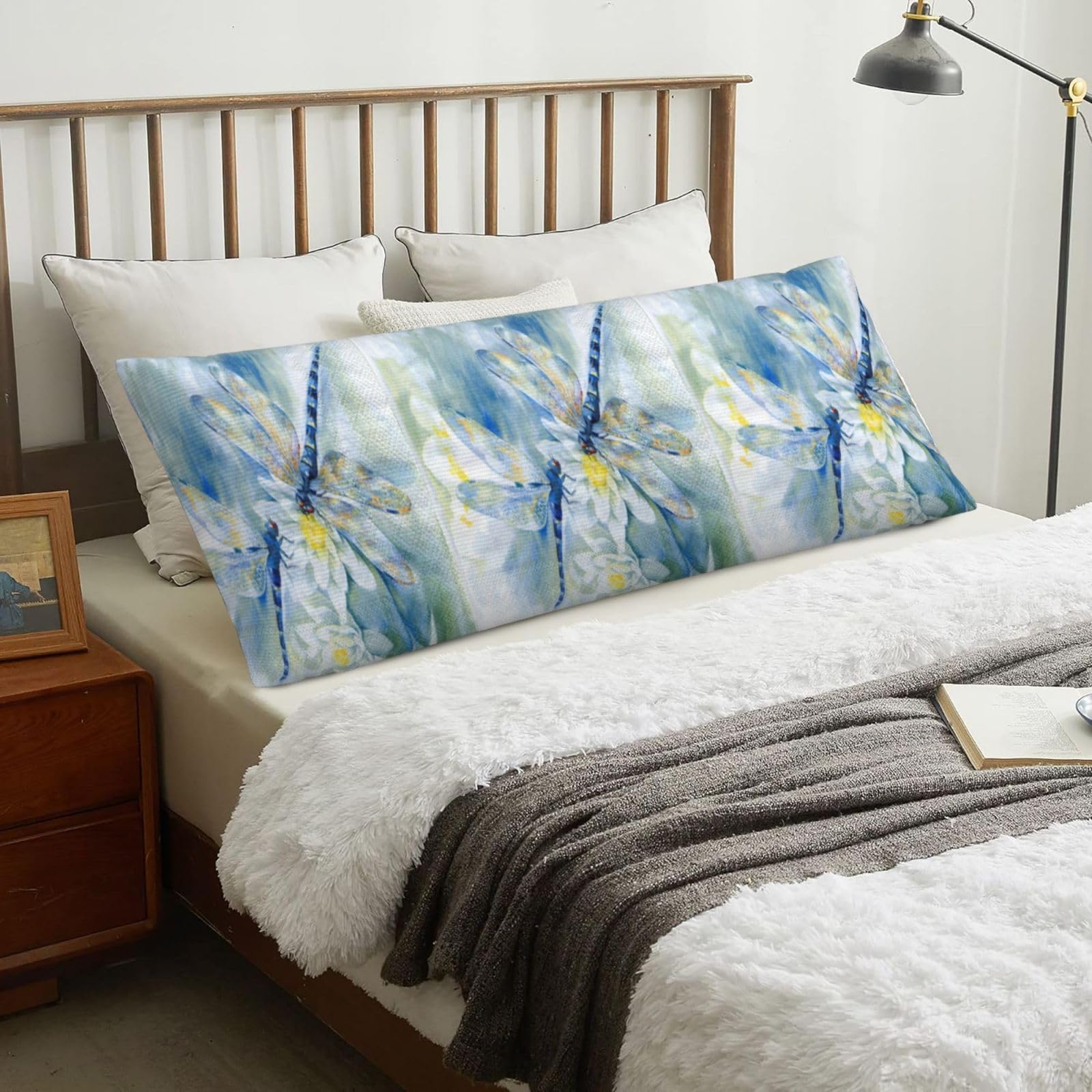 Dragonfly, Body Pillow Cover with Zipper,Long Body Pillowcase 20 x 60 in