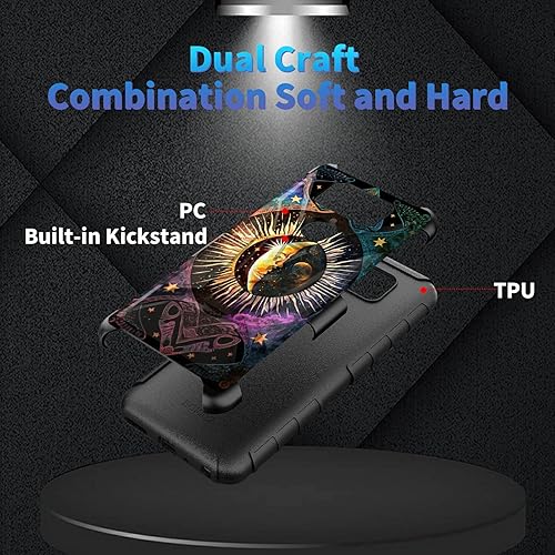 Miniatura 363 de AT&T Calypso 2 (U319AA) Funda con protector de pantalla de vidrio templado resistente con función atril integrado para debut de críquet, ciervo