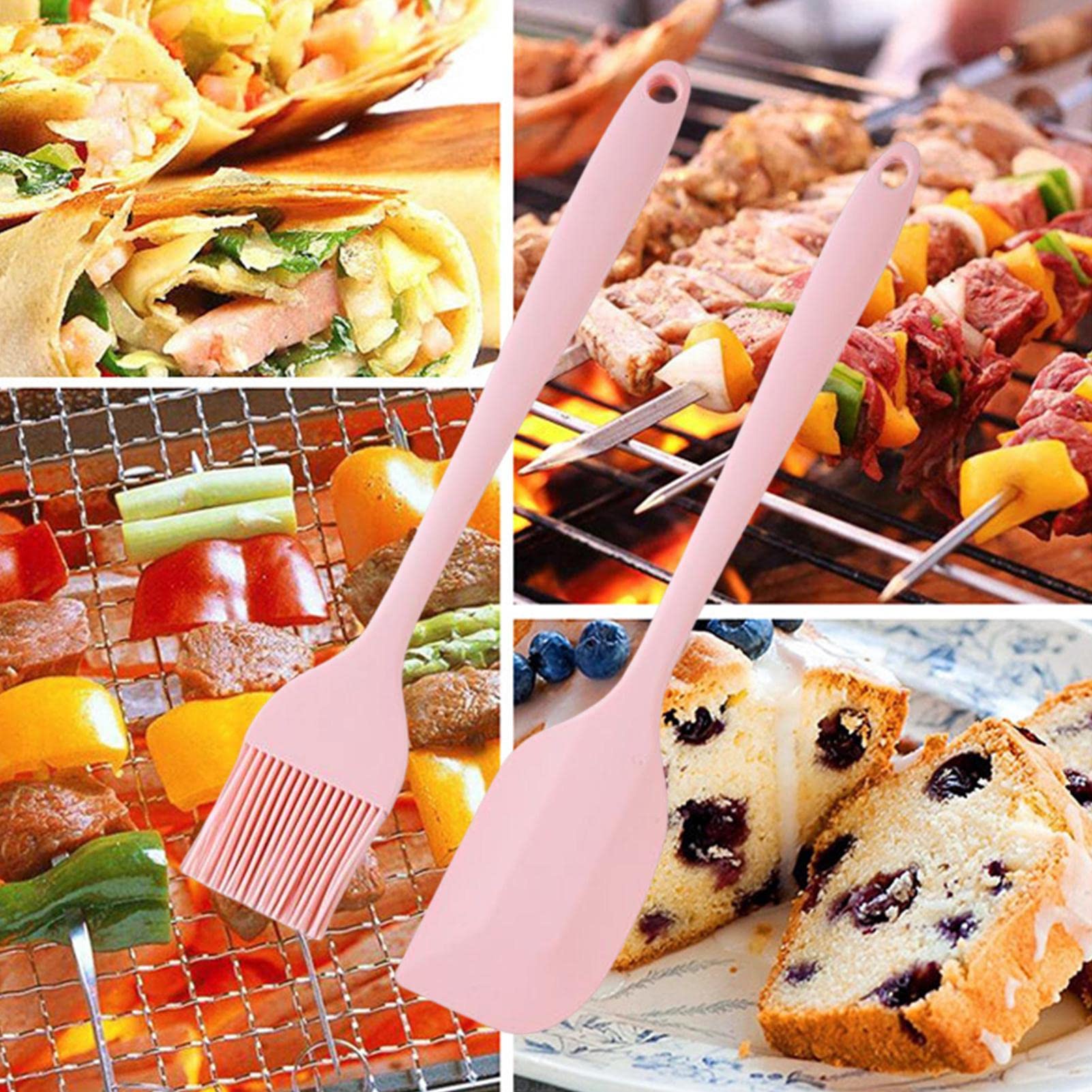 Rascador de cepillo de aceite de silicona, raspador de silicona para panqueques | Pincel resistente a la temperatura para panqueques, cepillo de aceite para bbq para postres de cocina Pologmase