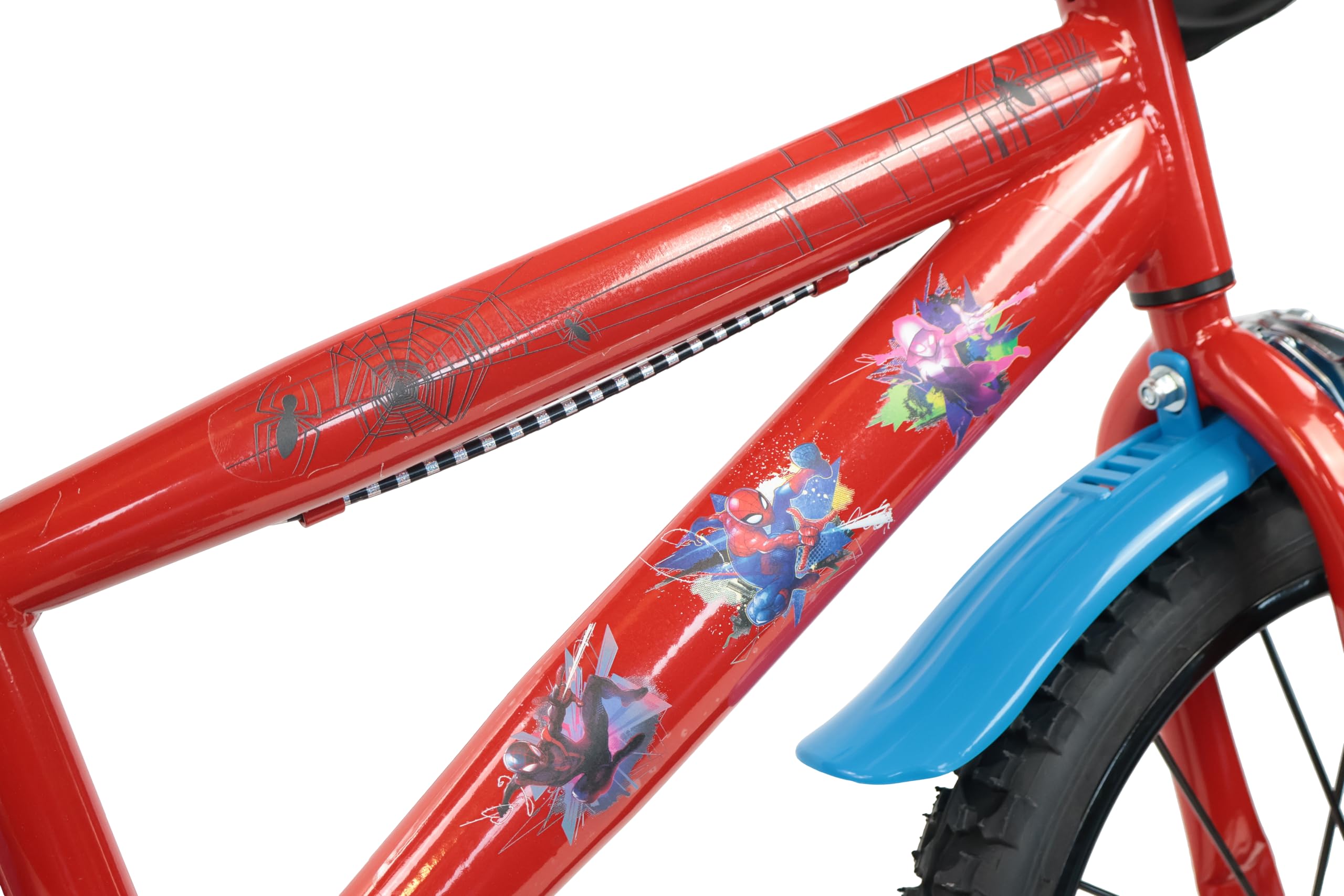 Denver Bike Bicicletta Bambino 16 Pollici Licensed Spiderman, 4-6 Anni, Rotelle Removibili, Freni Caliper Anteriore/Posteriore, Telaio Acciaio, Ruote Gonfiabili, Borraccia e Scudo