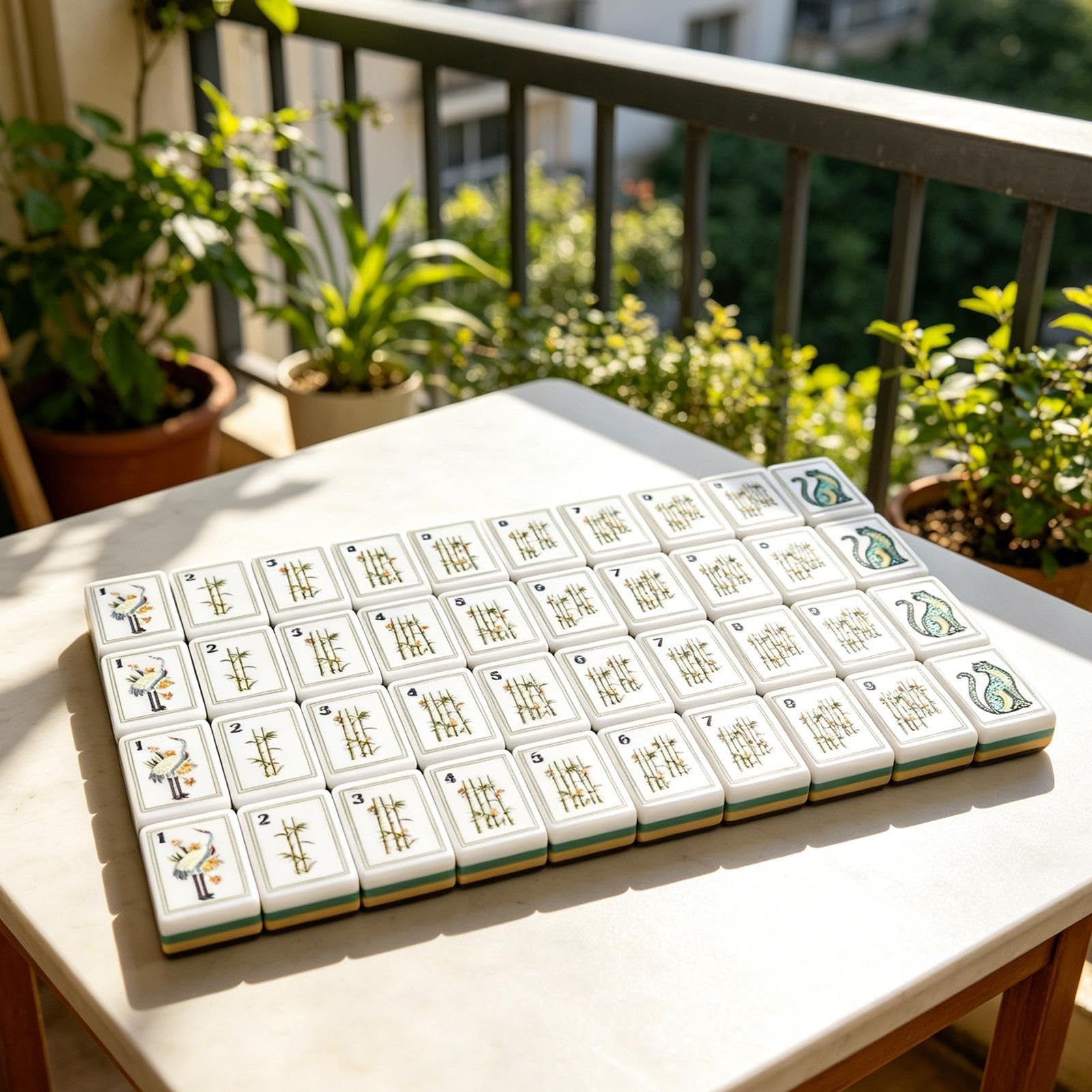 Set di Tiles per Mahjong 160 Pezzi Americano in Acrilico con | Set Americano a Strati Per Casa Viaggi Piscina Feste Adulti Principianti e Giocatori Esperti