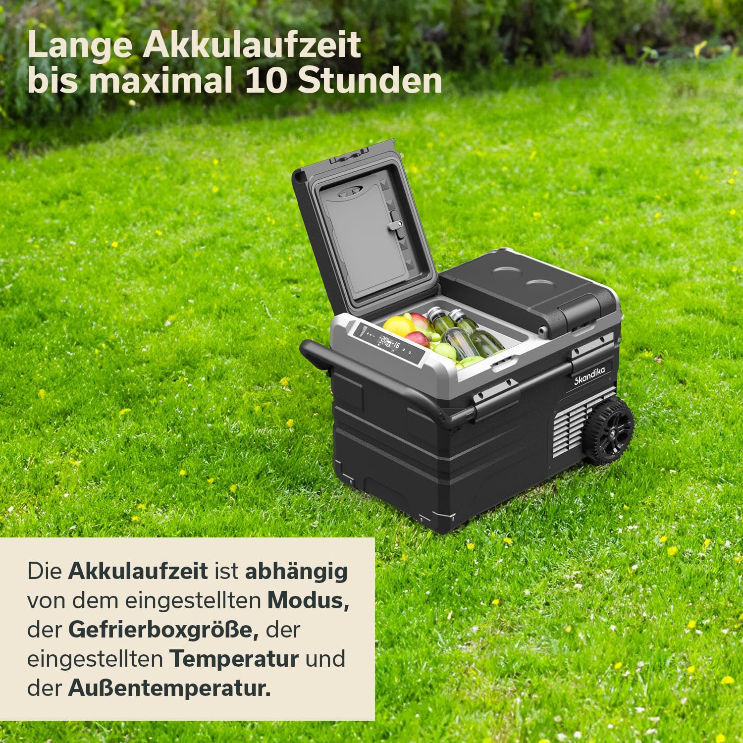 Skandika Routa Batterie | 15.600 mAh Akku, kabellose Auto Gefrierbox mit Akku, kompatibel mit Allen Kompressor Kühlboxen Routa, Statusanzeige, DC 12/24V, AC 100-240V