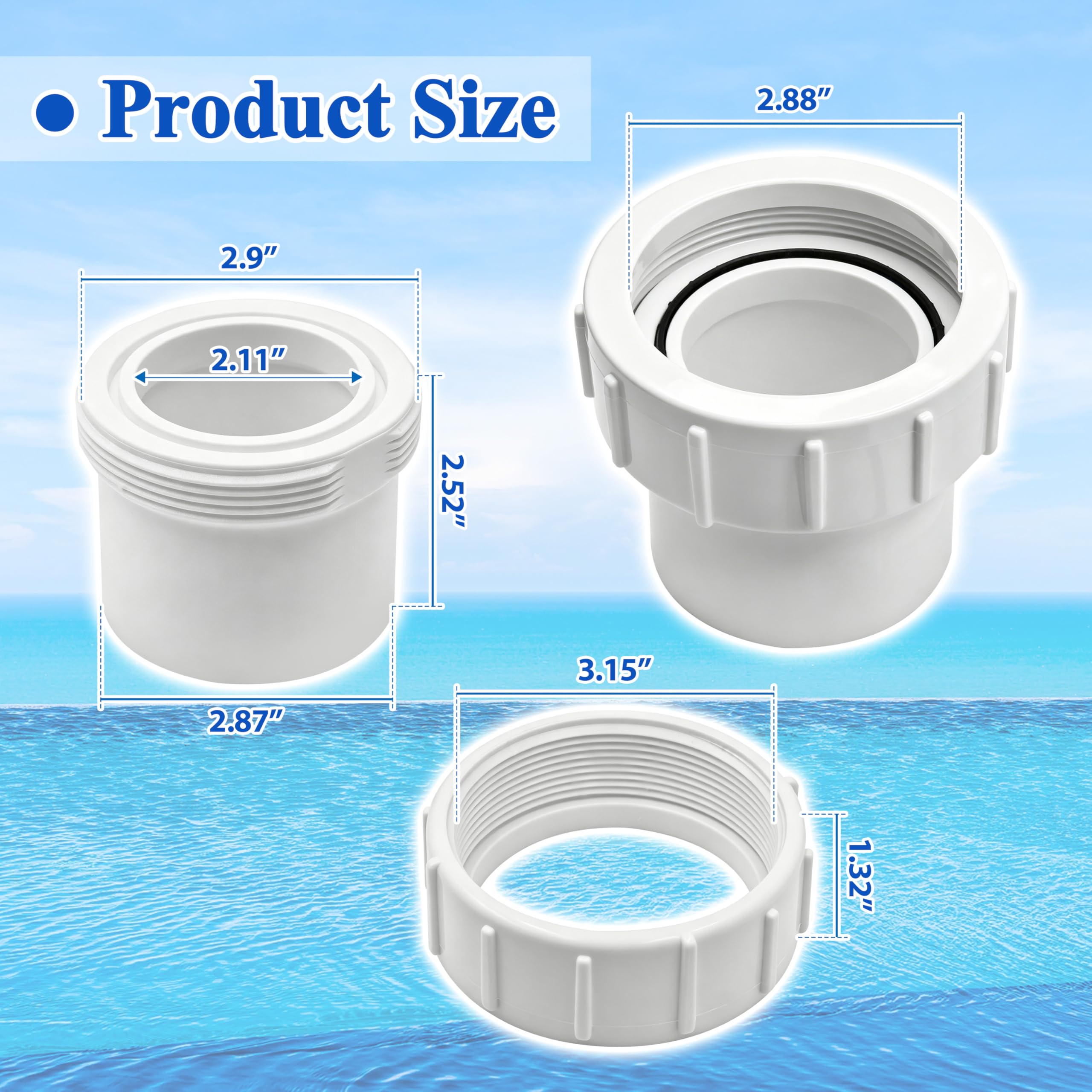 178733Z - Kit de unión adaptador de repuesto para filtro de cartucho PosiClear y CC RP, mitad roscada, pieza de repuesto