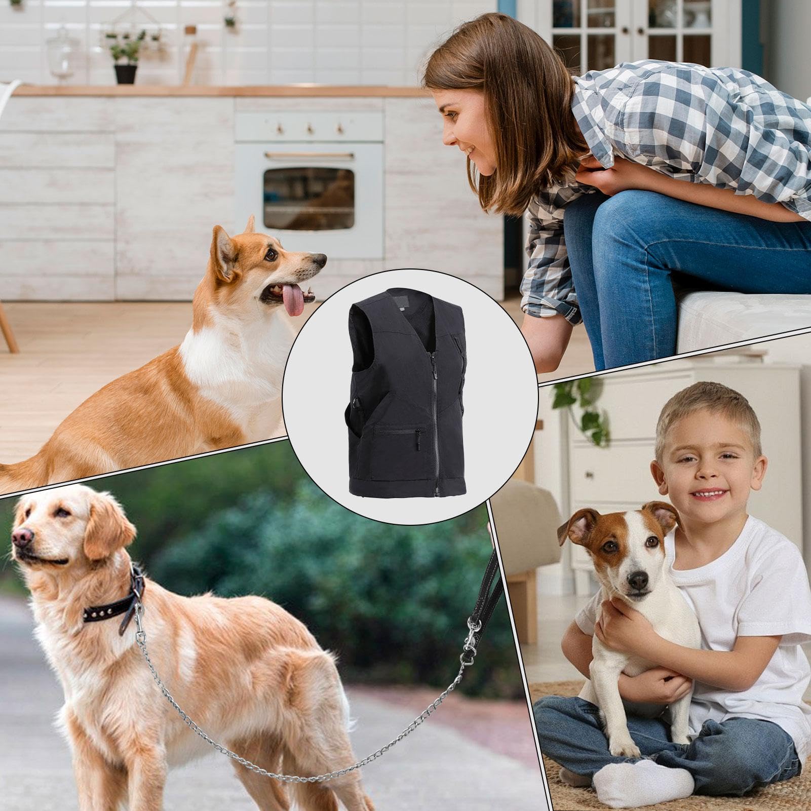 Gilet Protettivo Per Addestratori Di Cani In Poliestere, Antivento E Impermeabile, Con Tasche Multiple E Chiusura Regolabile, Per Caccia, Pesca E Sport