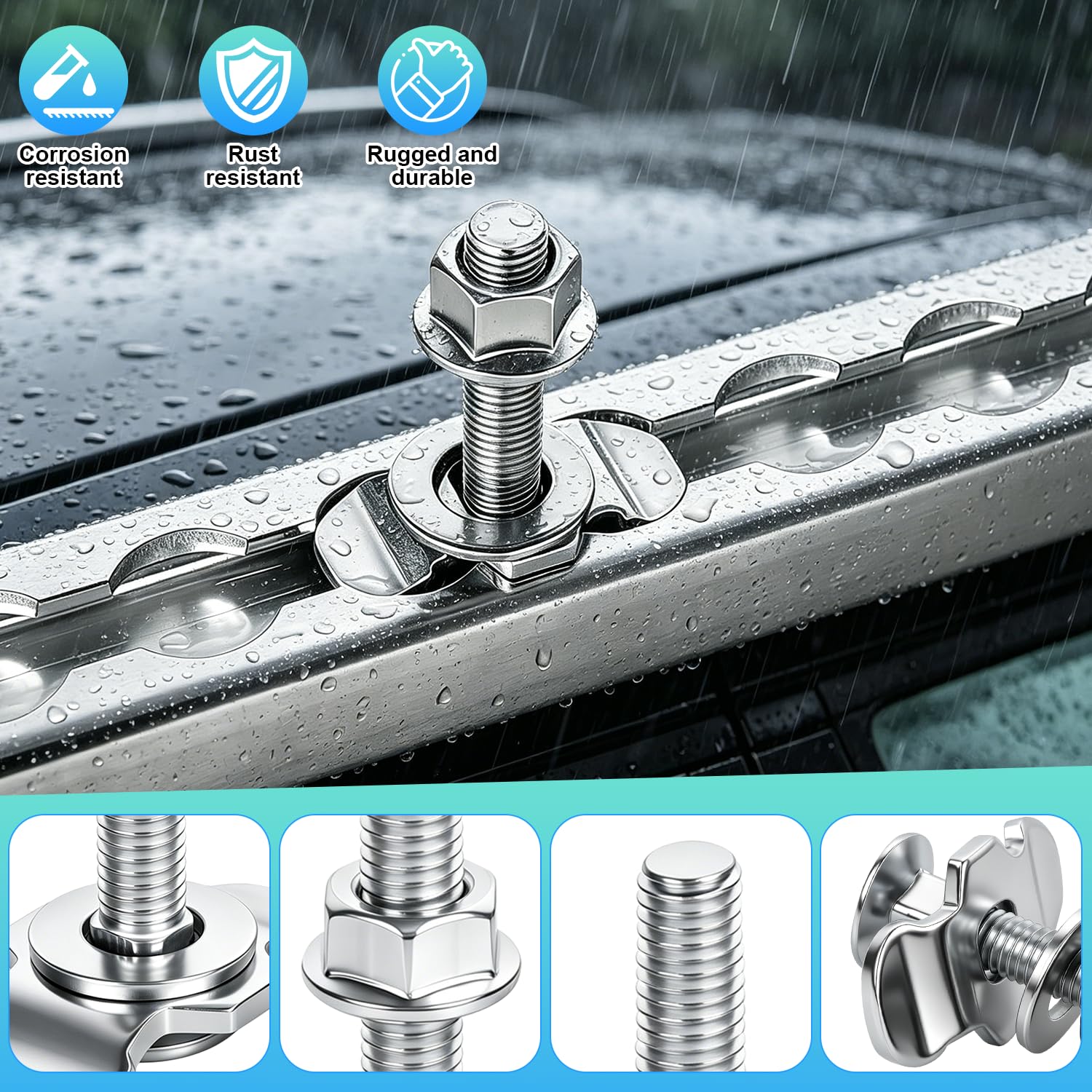 Tornillo fitting M8 x 40 mm, accesorios para riel de aerolínea, juego de 10 unidades (M8 x 40 mm, 10 unidades) (M8x45-10pcs)