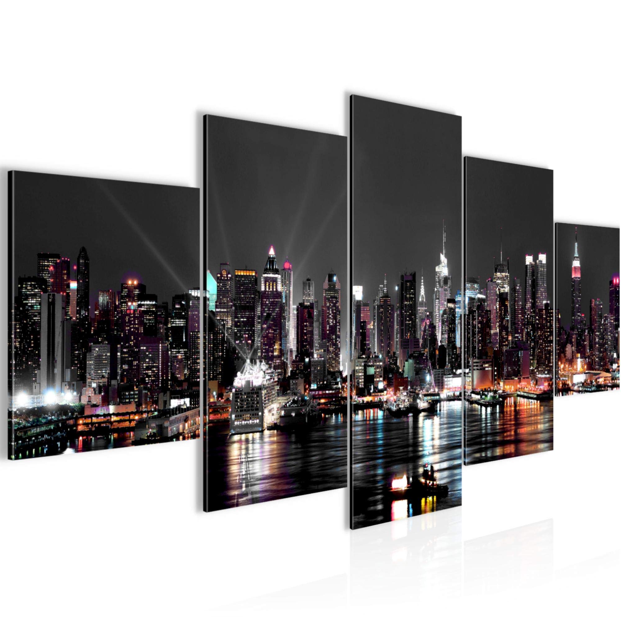 Runa Art - Bilder New York City 200 x 100 cm 5 Teilig XXL Wanddekoration Design Bunt 601951a