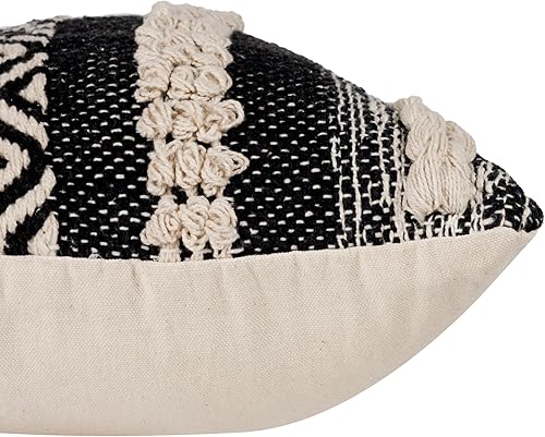 Miniatura 5 de REDEARTH Fundas de cojín decorativas con textura bohemia Juego de 2 fundas decorativas de algodón tejido lumbar copetudo, para sillón, sofá, silla,