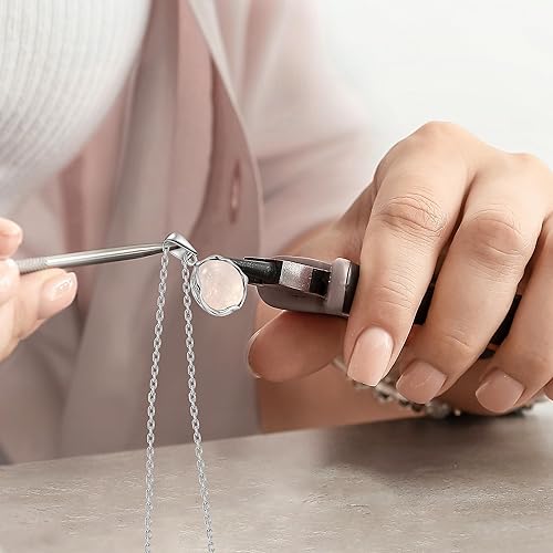 Miniatura 6 de 925 Sterling Silver Rose Quartz Necklace - Dainty 12mm Round Shiny Light Pink Rose Quartz, Real Natural Gemstone Pendant, Delicate Ornamented