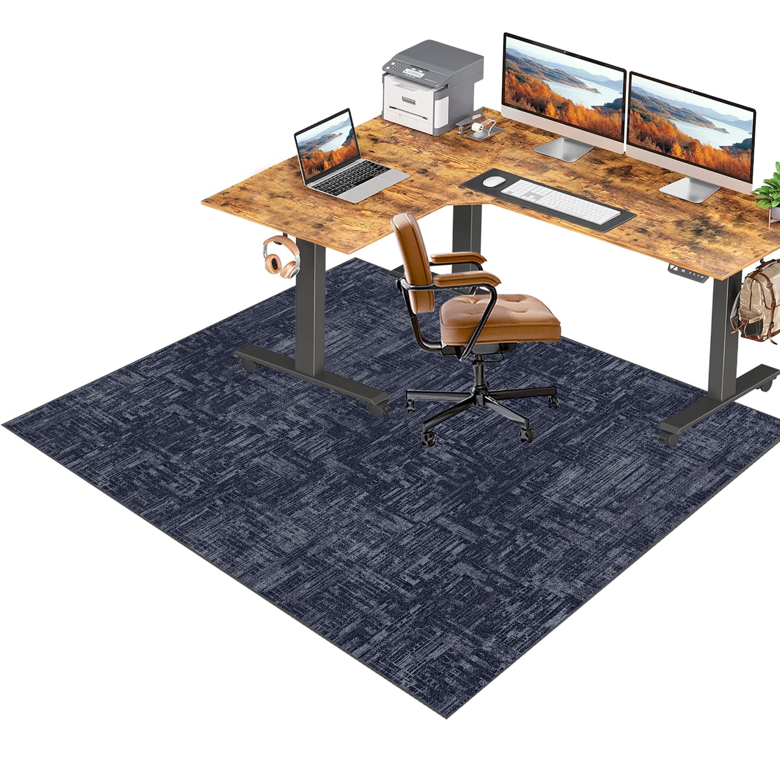 RxiBeFuw Office Chair Mat for Carpet Floor 70 x 100 cm, Gaming Chair Mat, Non-slip Carpet Protector Chair Mat, Rectangular Floor Protectors for Chairs, Carpet Floor Protection, Computer Chair Mat