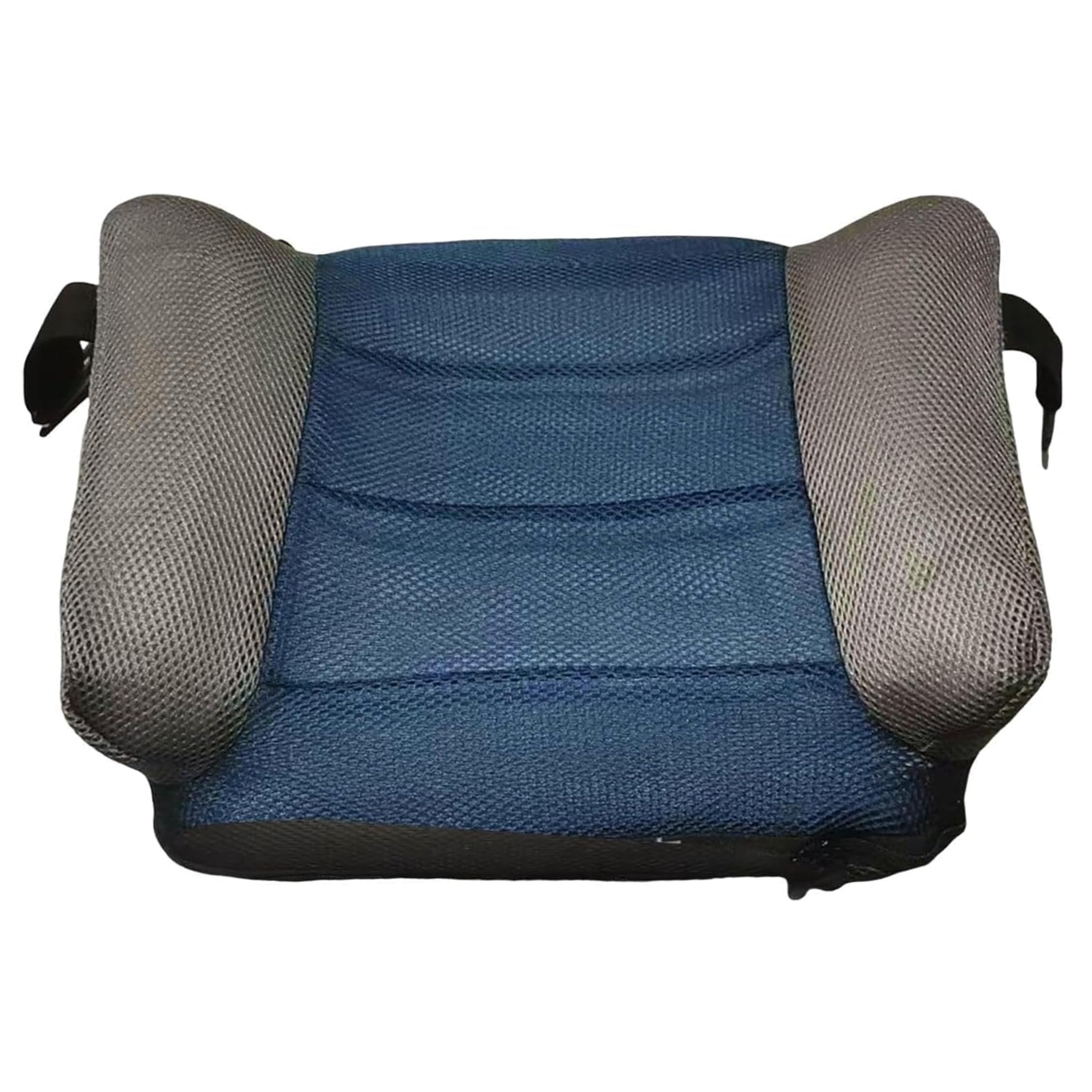 Asiento infantil inflable de inflado rápido azul de 14x19 pulgadas, tela de malla de inflado rápido de boca para viajes familiares por carretera