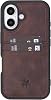 Venito Capri Premium Leather Case with Card Holder for iPhone 16, Full Grain Leather, Camera Cover, DropImpact Protection, RFID Blocking, Slim Case 6.1” Coffee Brown