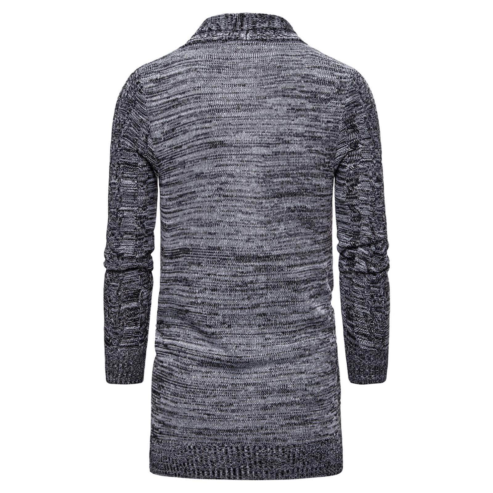 Generisch Cardigan da uomo, leggero e lavorato a maglia, da uomo, lungo, moderno, per il tempo libero, comodo, per attività all'aperto, caldo, elegante, da lavoro, trench