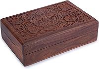 Vista 23 de Ajuny Handcrafted Decorative Wooden Jewelry Box Elephant Embossed Design Hand carved Solid Multipurpose Keepsake Storage Travel Organizer Treasure