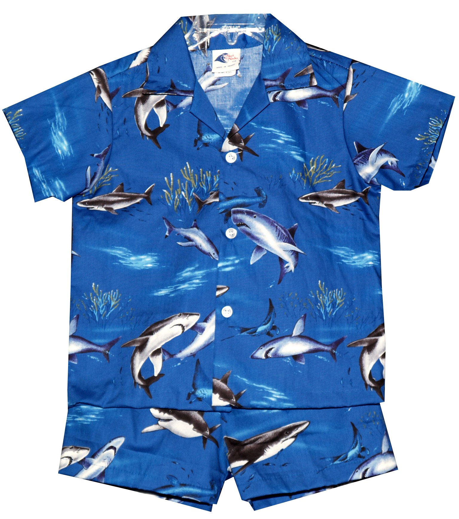RJC Boys Sharks 2pc Set in Blue Shirt Matching Shorts - 1T
