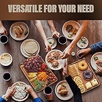 Vista 7 de 2 PCS Solid Acacia Wood Serving Trays 16 * 12 inch Rectangular Wooden Serving Platters Natural Wooden Boards for Bar Coffee Party