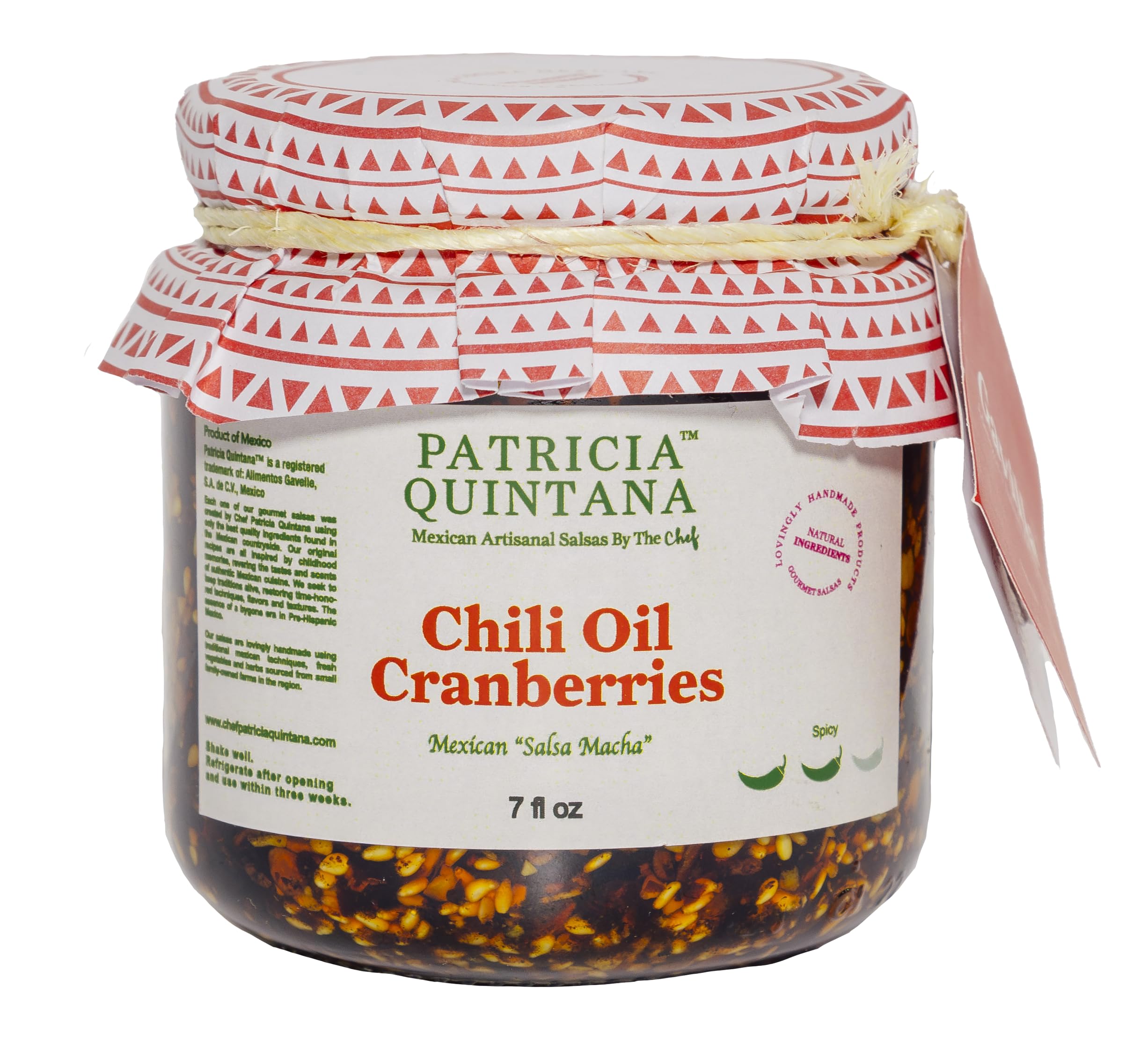 Patricia Quintana | Authentic Mexican Salsa Macha - Gourmet taste | Chili oil and cranberry | Handmade 100% Organic Ingredientes | Perfect Topping for