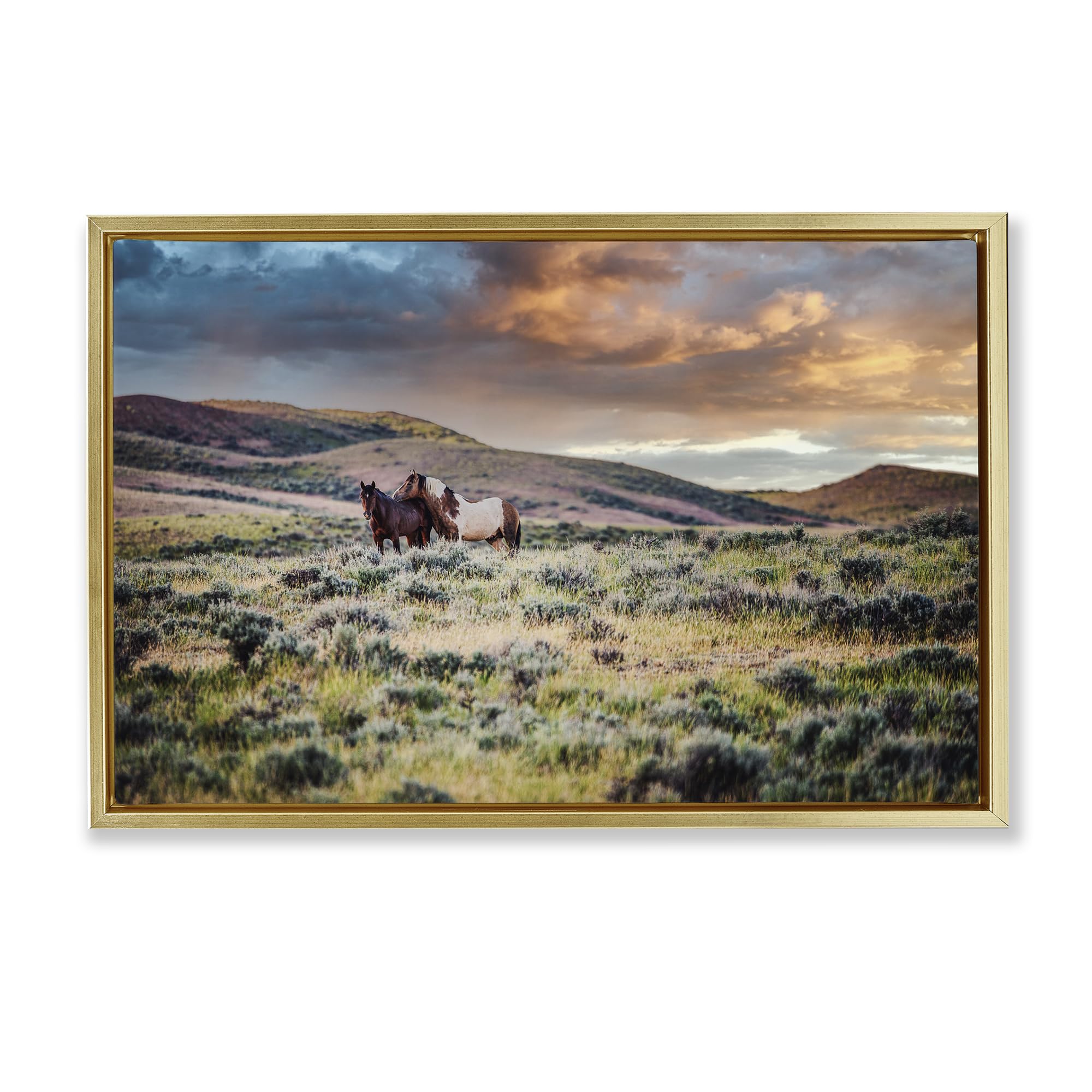 'Stay Close Horses'| Floating Frame Canvas Art