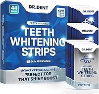Vista 1 de Tiras profesionales blanqueadoras de dientes, paquete de 44 tiras, kit de 22 tratamientos, seguras para esmalte, blanqueamiento dental no sensible