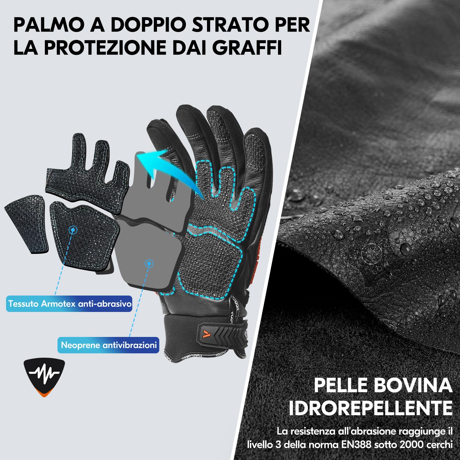 Vgo... 3 Paia Guanti Lavoro Touchscreen, Guanti Da Costruzione Edilizia