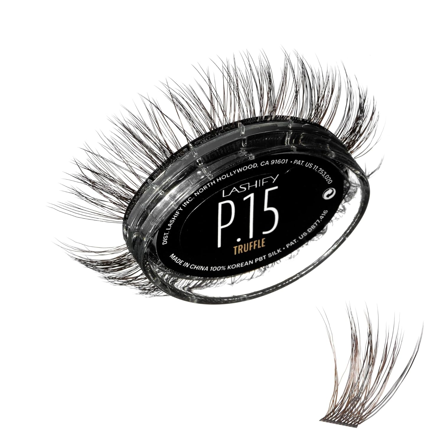 Lashify Plushy 15mm Gossamer Lashes in Truffle Color, Easy DIY False Lashes for a Voluminous Yet Still Natural Look