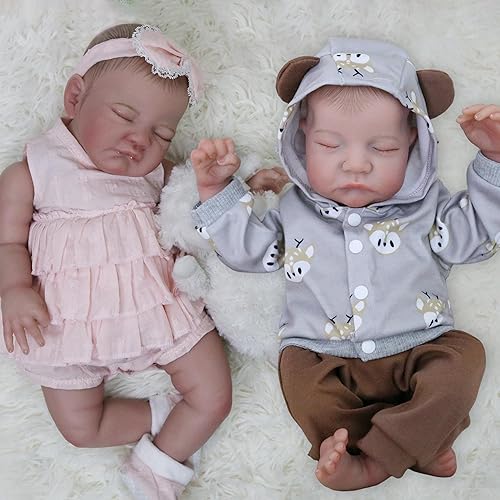 WOOROY Paquete de muñecas Reborn Baby 18 Levi y 22 agosto